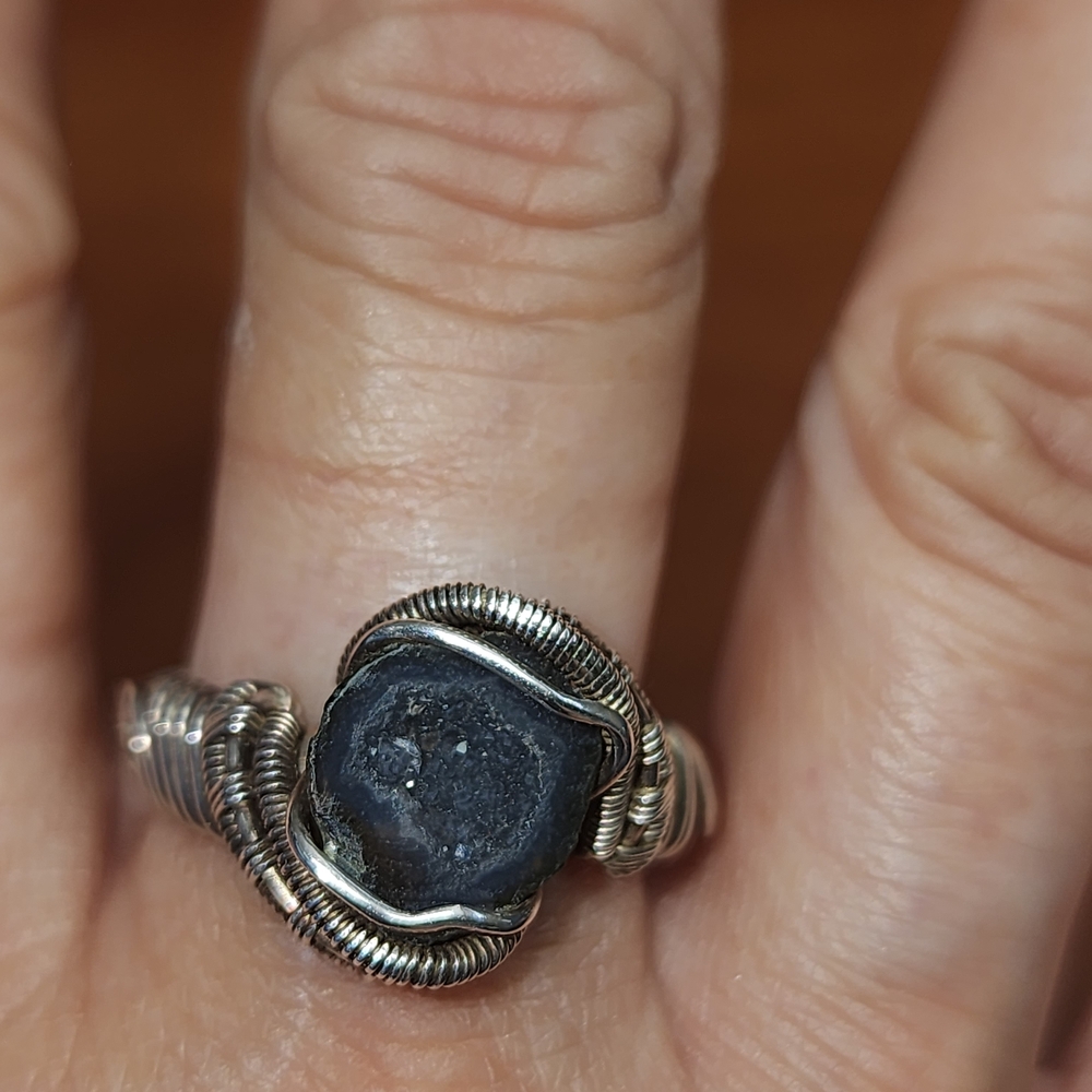 Silver Wire Wrapped Stone Ring